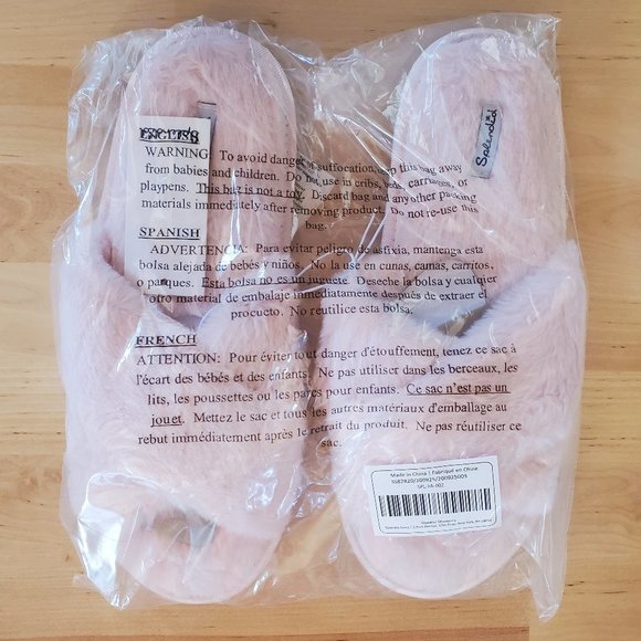 Splendid Faux Fur Slippers - Crystal Pink M/L - US 8-11 NWT - Picture 2 of 5